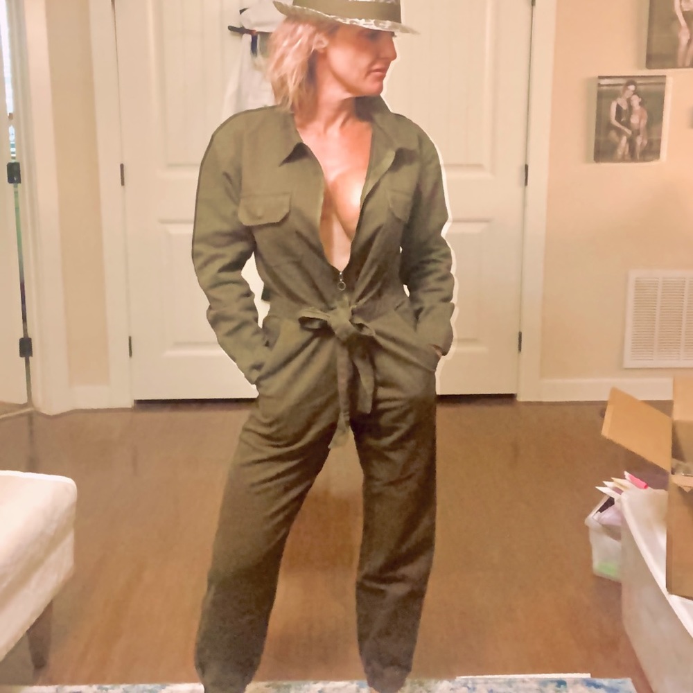 Olive Cargp Jumpsuit